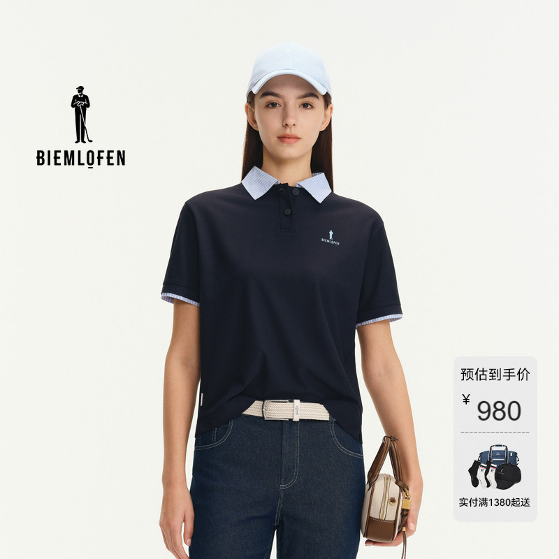 【韩国肌理面料】比音勒芬高尔夫2026春新女士运动休闲短袖polo衫