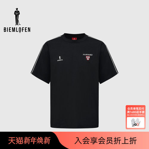 【胡一天同款】比音勒芬高尔夫哈佛联名夏男女同款短袖T恤