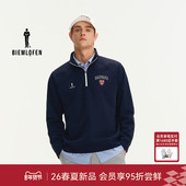 男运动休闲弹力舒适卫衣 新品 哈佛联名 比音勒芬高尔夫2026春季