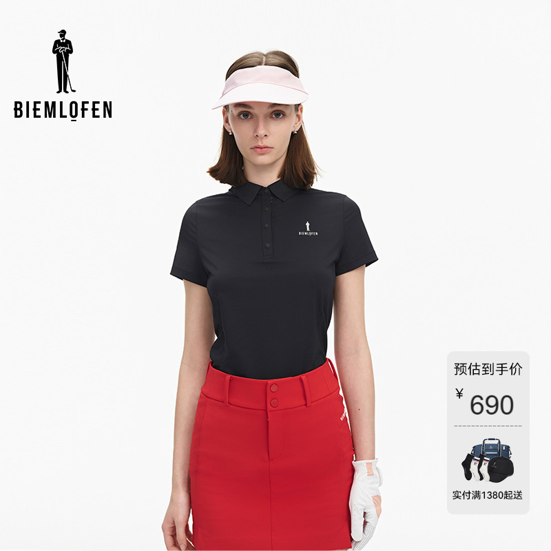 【高密功能面料】比音勒芬高尔夫夏女运动休闲弹力舒适短袖POLO衫
