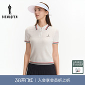 女士polo领针织衫 比音勒芬高尔夫夏季 伊力特功能纱