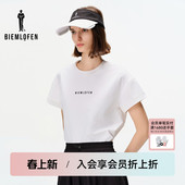 字母休闲圆领T恤 比音勒芬高尔夫春夏女时尚 抗UV防晒