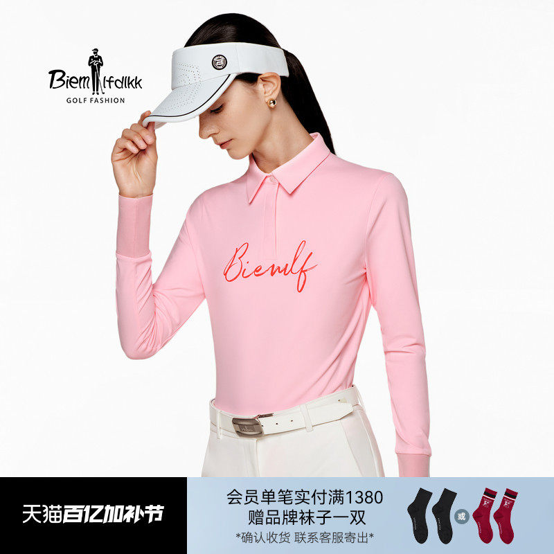 【韩国进口面料】比音勒芬高尔夫秋女休闲运动柔软亲肤长袖POLO衫