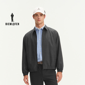 男休闲羊毛翻领夹克外套 新品 精纺羊毛 比音勒芬高尔夫2026春季