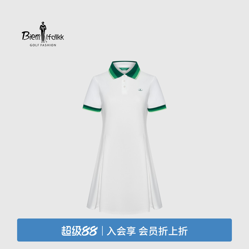 【透气排汗】比音勒芬高尔夫夏季女休闲运动polo领连衣裙