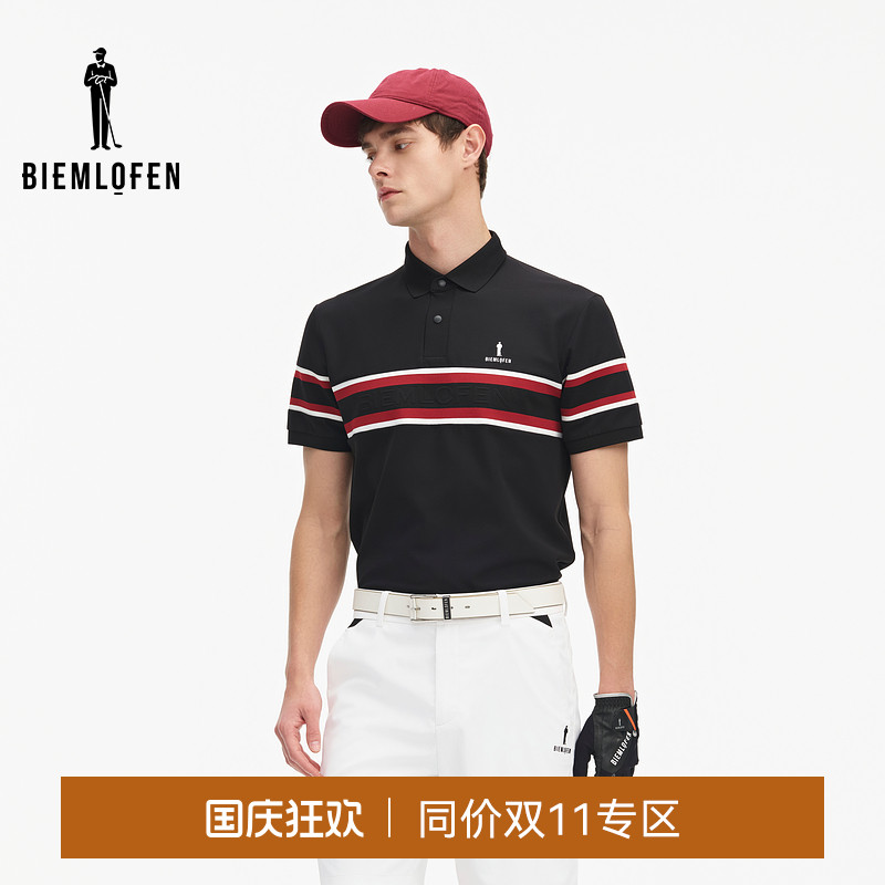 【冷感科技面料】比音勒芬高尔夫2025夏新款男运动短袖翻领POLO衫