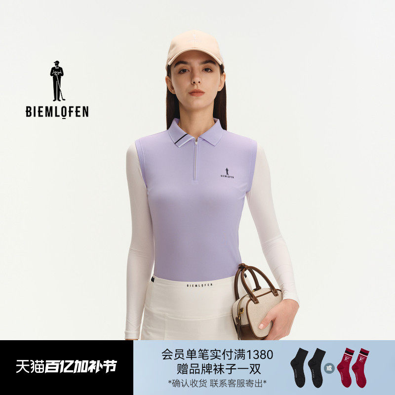 【韩国科技面料】比音勒芬高尔夫2026春新女士运动休闲长袖polo衫