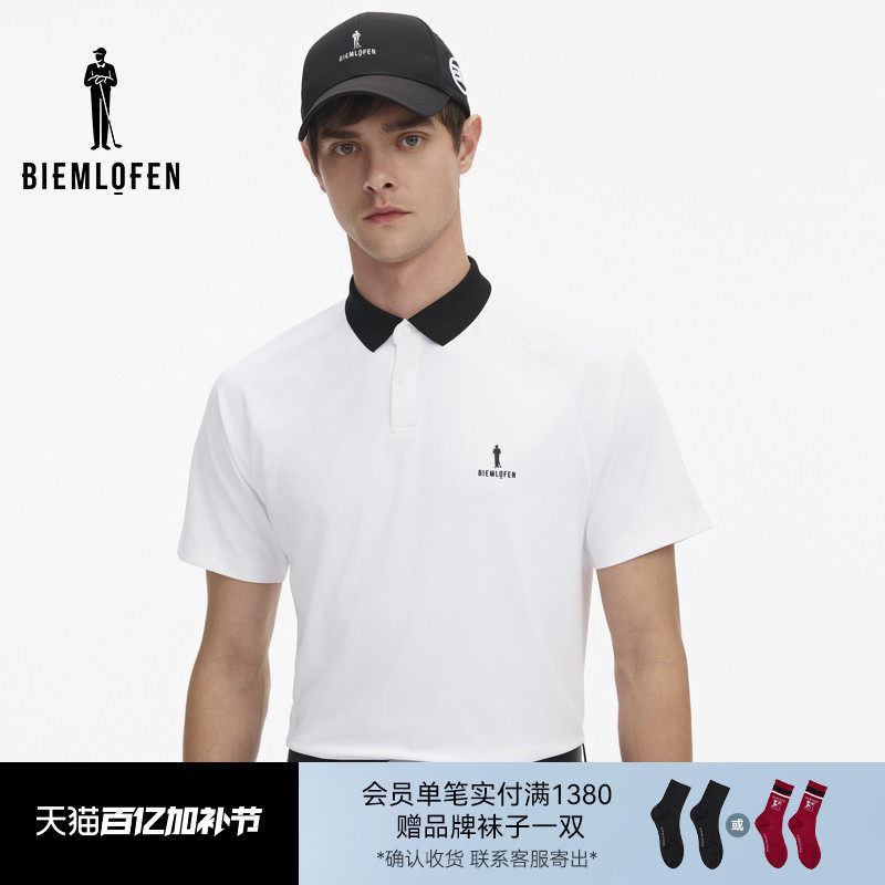 【韩国进口面料】比音勒芬高尔夫春男休闲运动弹力舒适短袖POLO衫