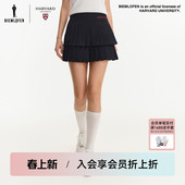 比音勒芬高尔夫夏女休闲运动风琴百褶半裙短裙 哈佛联名