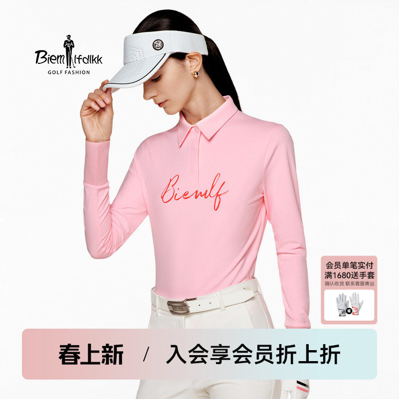 【韩国进口面料】比音勒芬高尔夫秋女休闲运动柔软亲肤长袖POLO衫