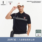 运动休闲弹力舒适短袖 比音勒芬高尔夫春夏男士 polo衫 哈佛联名