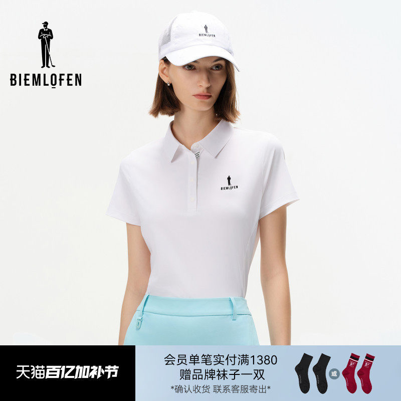 【高密功能面料】比音勒芬高尔夫春女运动休闲弹力舒适短袖POLO衫