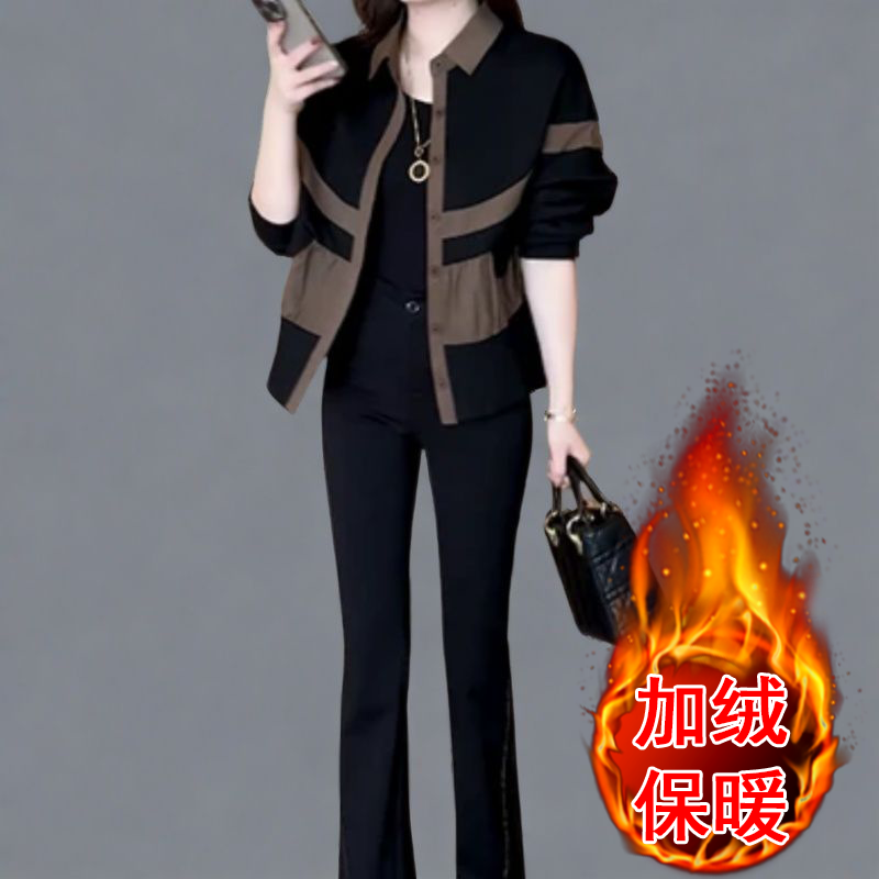 加绒加厚2024秋冬季外套女新款洋气时尚休闲减龄显瘦宽松百搭上衣