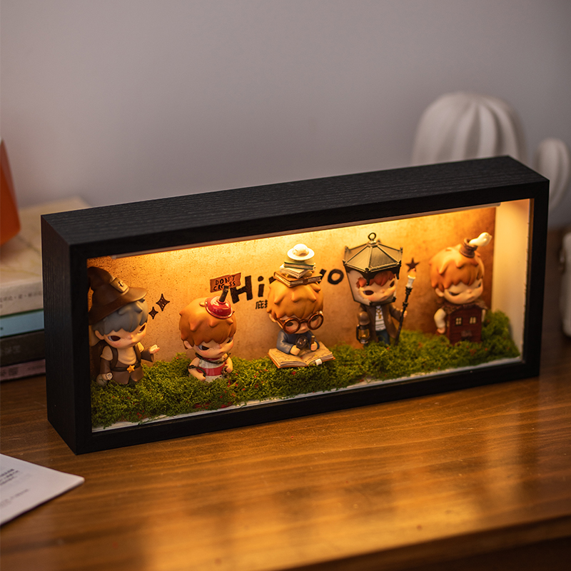 泡泡玛特小野1-7代展示盒立体相框展示场景装饰盲盒收纳盒展示盒