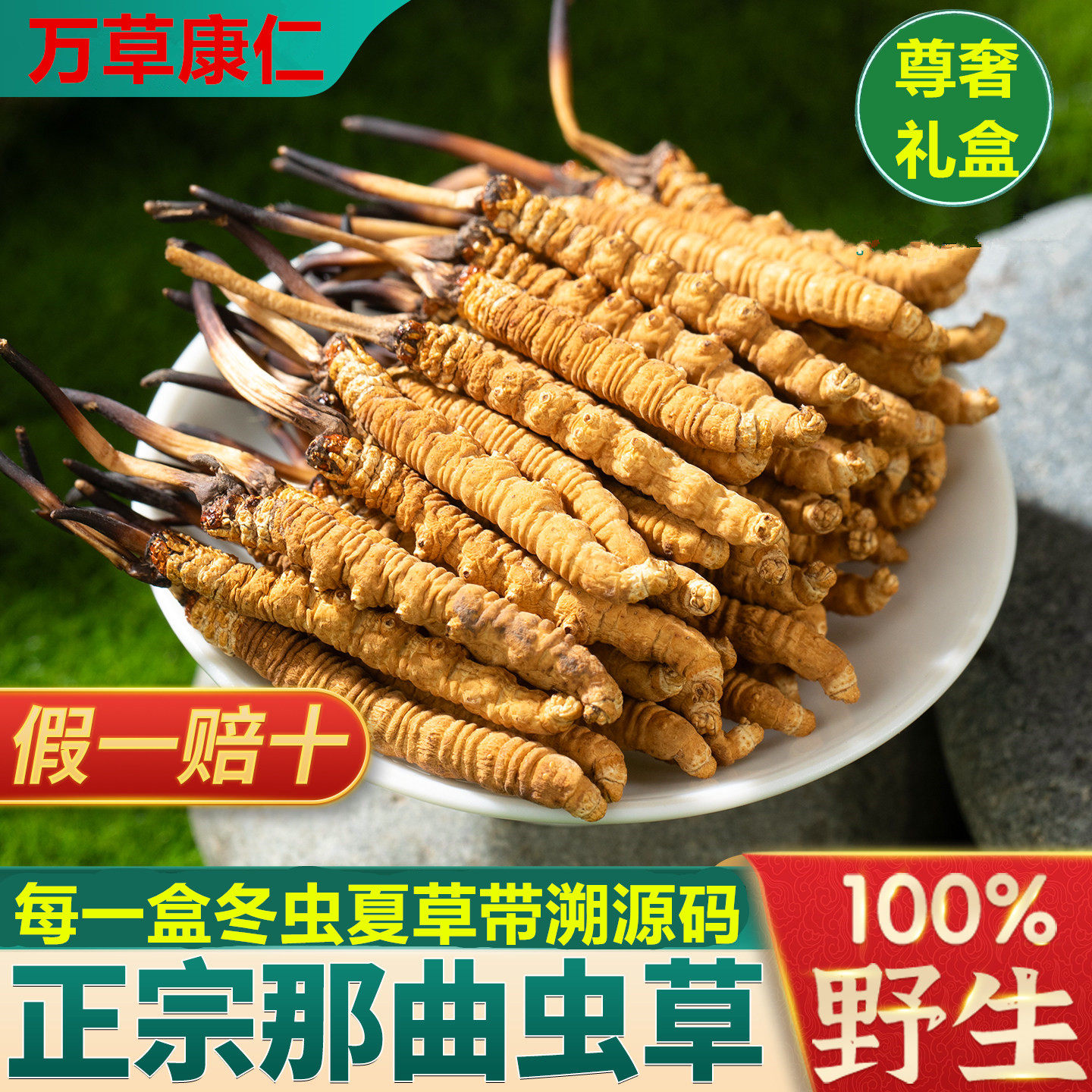 【年货礼盒】冬虫夏草官方旗舰店正品九芝泰康茶头期虫草50克礼盒,传统滋补营养品,冬虫夏草,淘宝优惠券,粉丝福利购,淘宝优惠卷