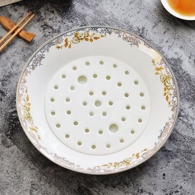 饺子专用盘家用大号饺子盘子陶瓷水饺盘子吃饺子专用盘子沥油