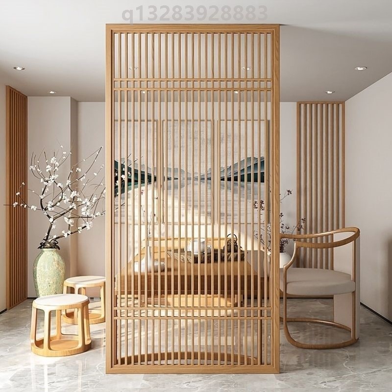 屏风隔断客厅遮挡新中式镂空玄关窗花花格实木格子格栅厂家定制