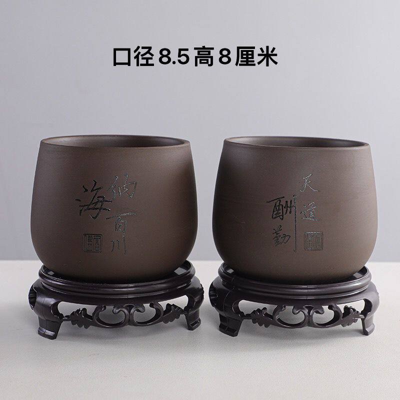 菩提树花盆莲花小号专用绿植老桩带托盘赤楠陶瓷花盆室内菩提树