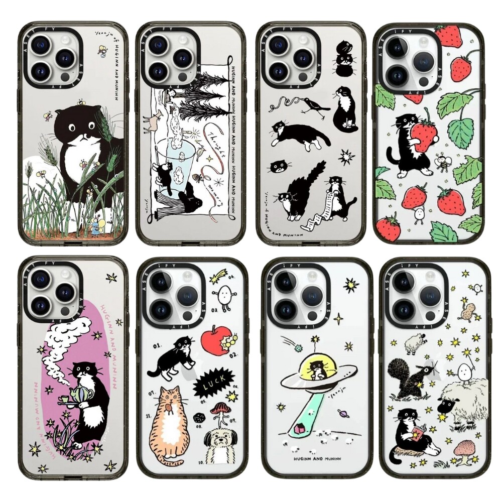 卢昱晓同款黑猫 iPhone17Promax适用Magsafe苹果16Pro手机壳2.5网格磁吸14网红可爱13卡通12保护套