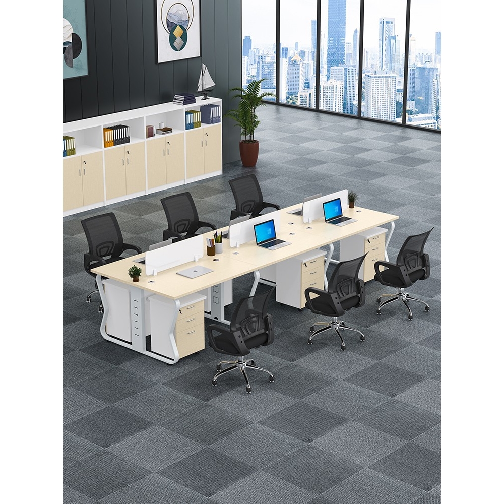 职员办公桌子4人位办公室屏风桌隔断电脑办公桌椅组合员工桌6人位