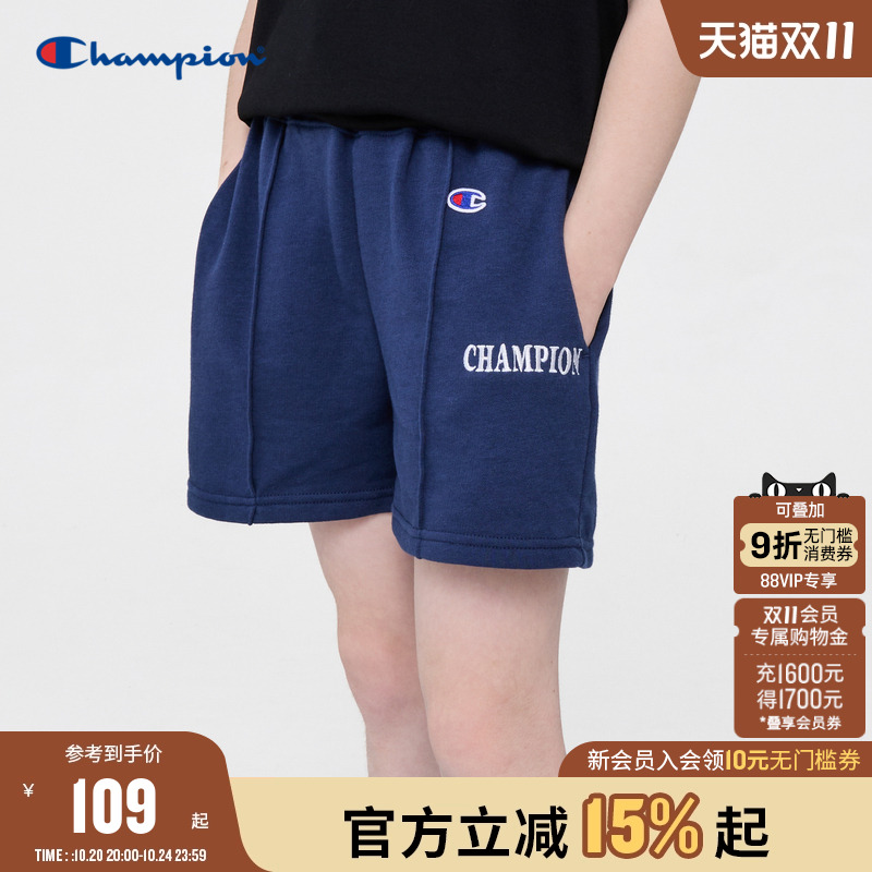 champion冠军儿童装25夏季新款女大小童百搭宽松系带休闲运动短裤