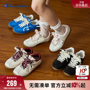 25新款 跑鞋 冬季 运动板鞋 薄底潮流红色德训鞋 Champion冠军男女童鞋