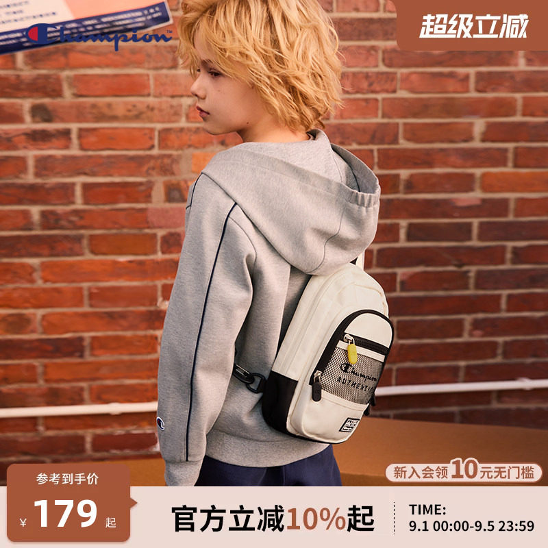Champion冠军男女儿童26新款轻便多口袋LOGO标休闲日常斜挎单肩包