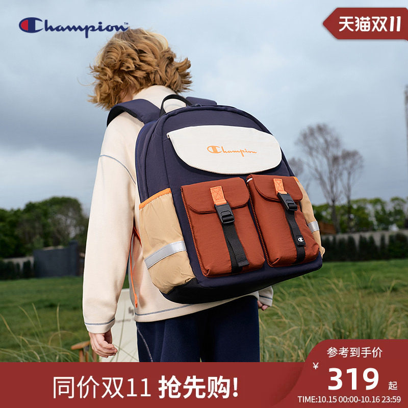[防泼水]Champion冠军童26新款青少年初高中学生大容量双肩书包
