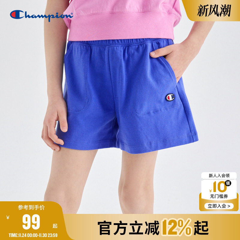 champion冠军儿童装25夏季新款女大小童百搭宽松休闲运动户外短裤