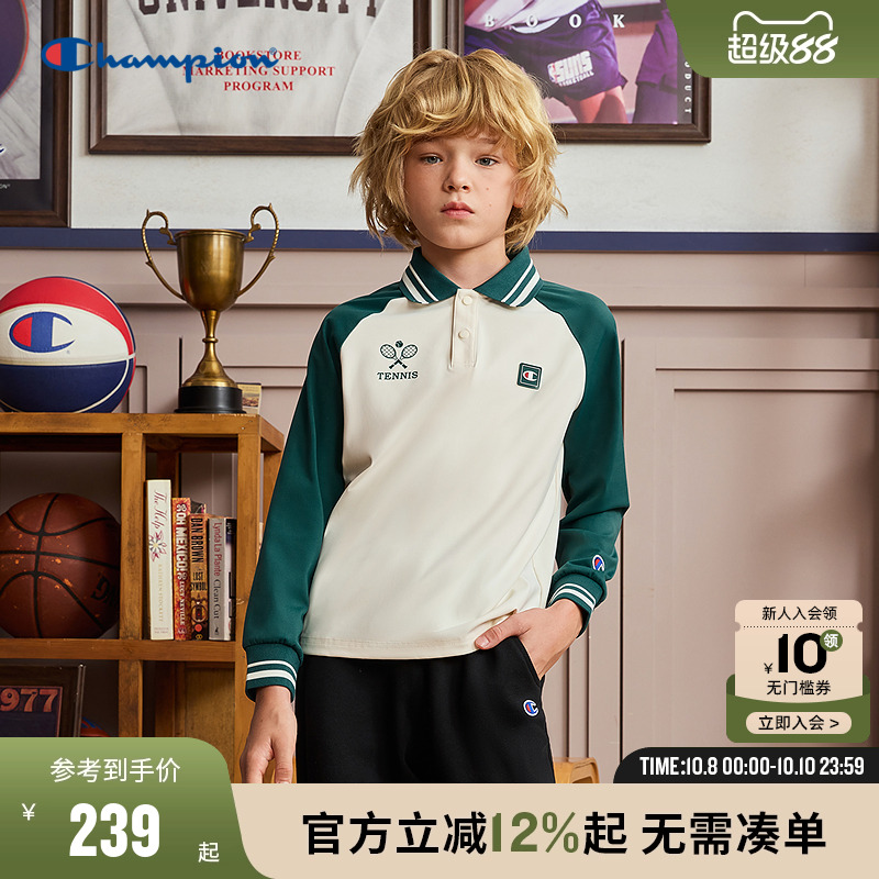 Champion冠军弹力POLO长袖T恤