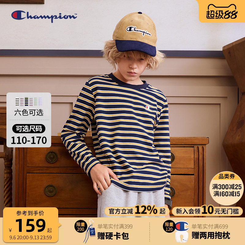 Champion冠军经典条纹长袖T恤图片