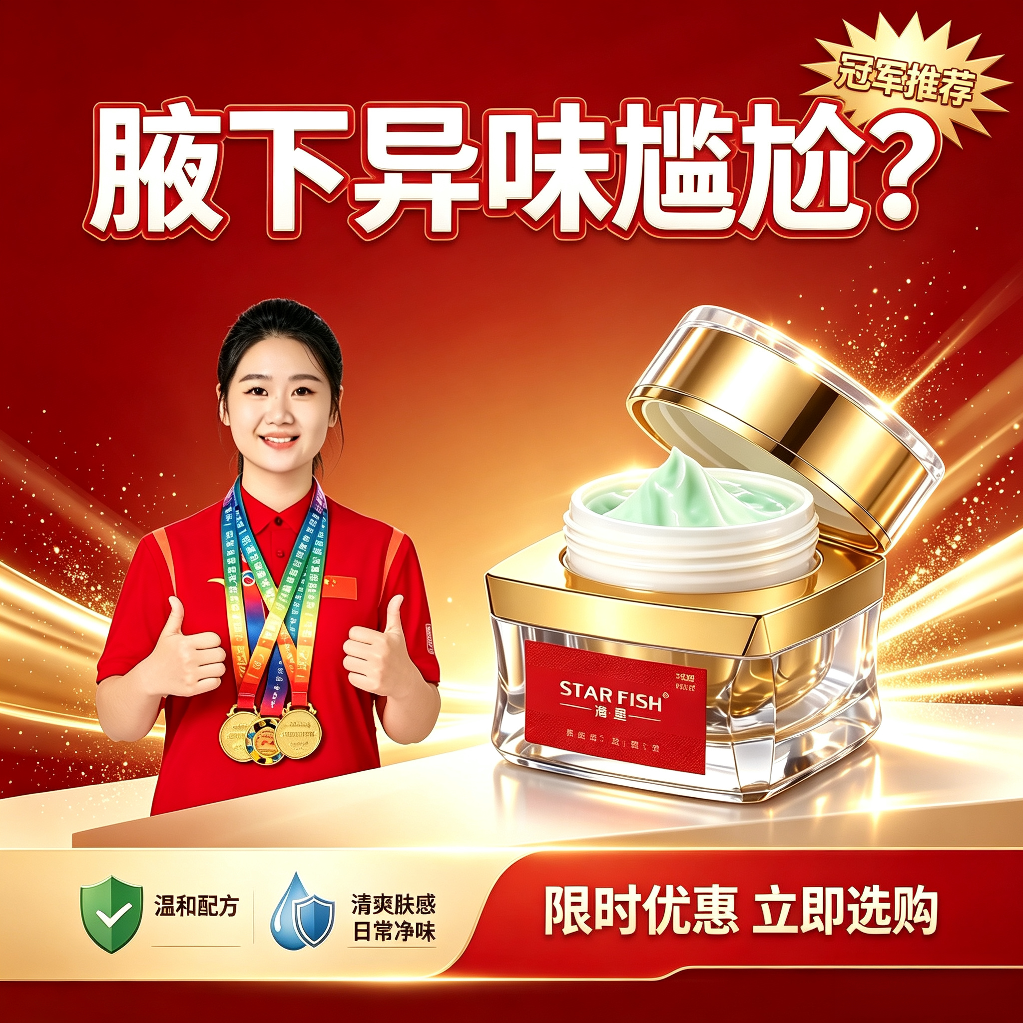 海星怡瓶净膏净味狐臭腋下除臭止汗去异味异味狐味男女净味出汗