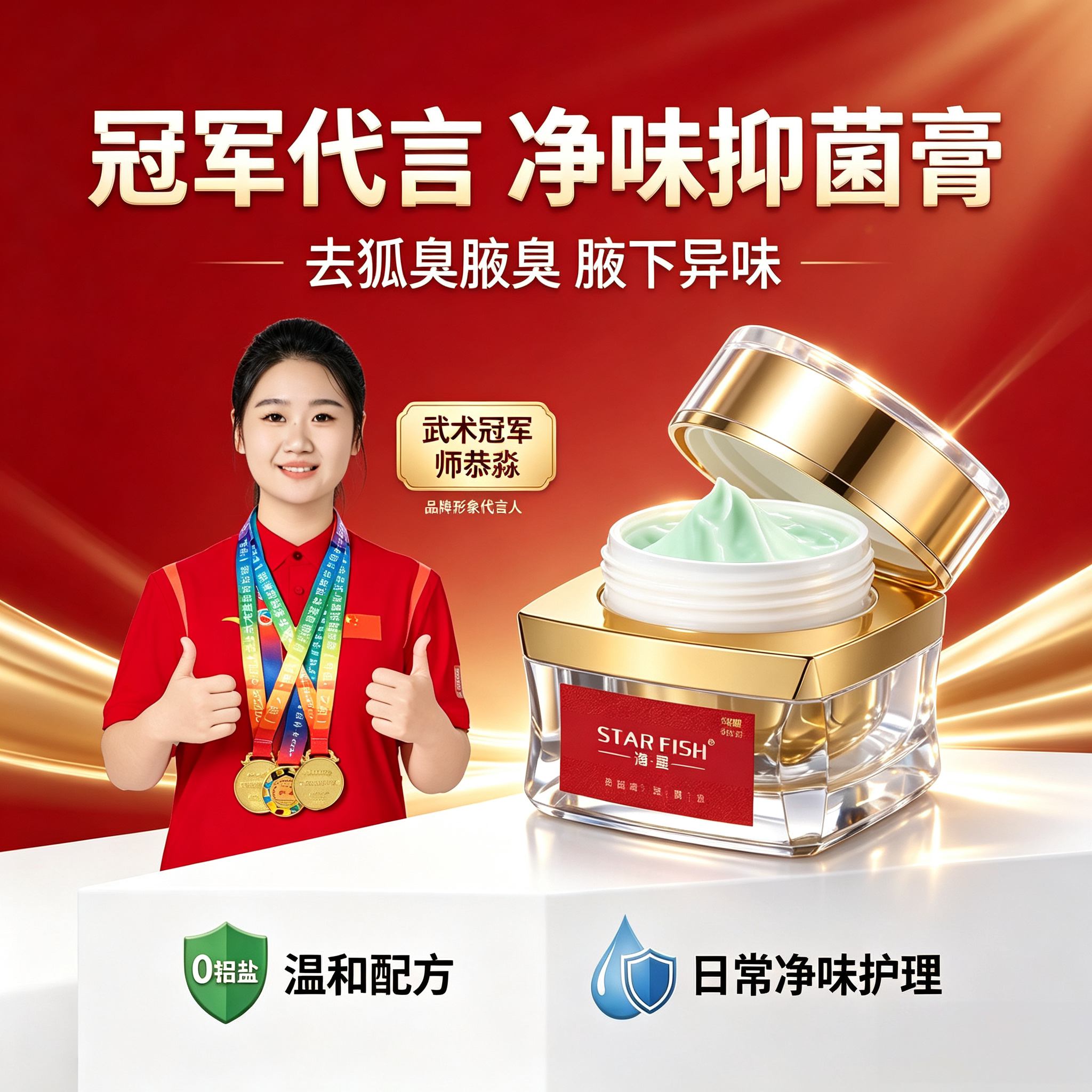 海星怡瓶净抑菌膏腋臭狐臭汗臭