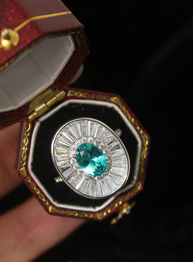 新款中古风欧美蛋面戒指小众复古