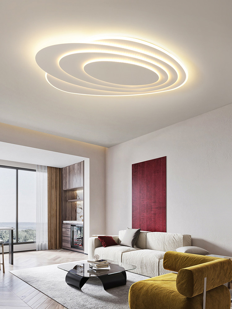 客厅主灯椭圆形灯具极简艺术大厅顶灯现代简约设计感智能吸顶灯