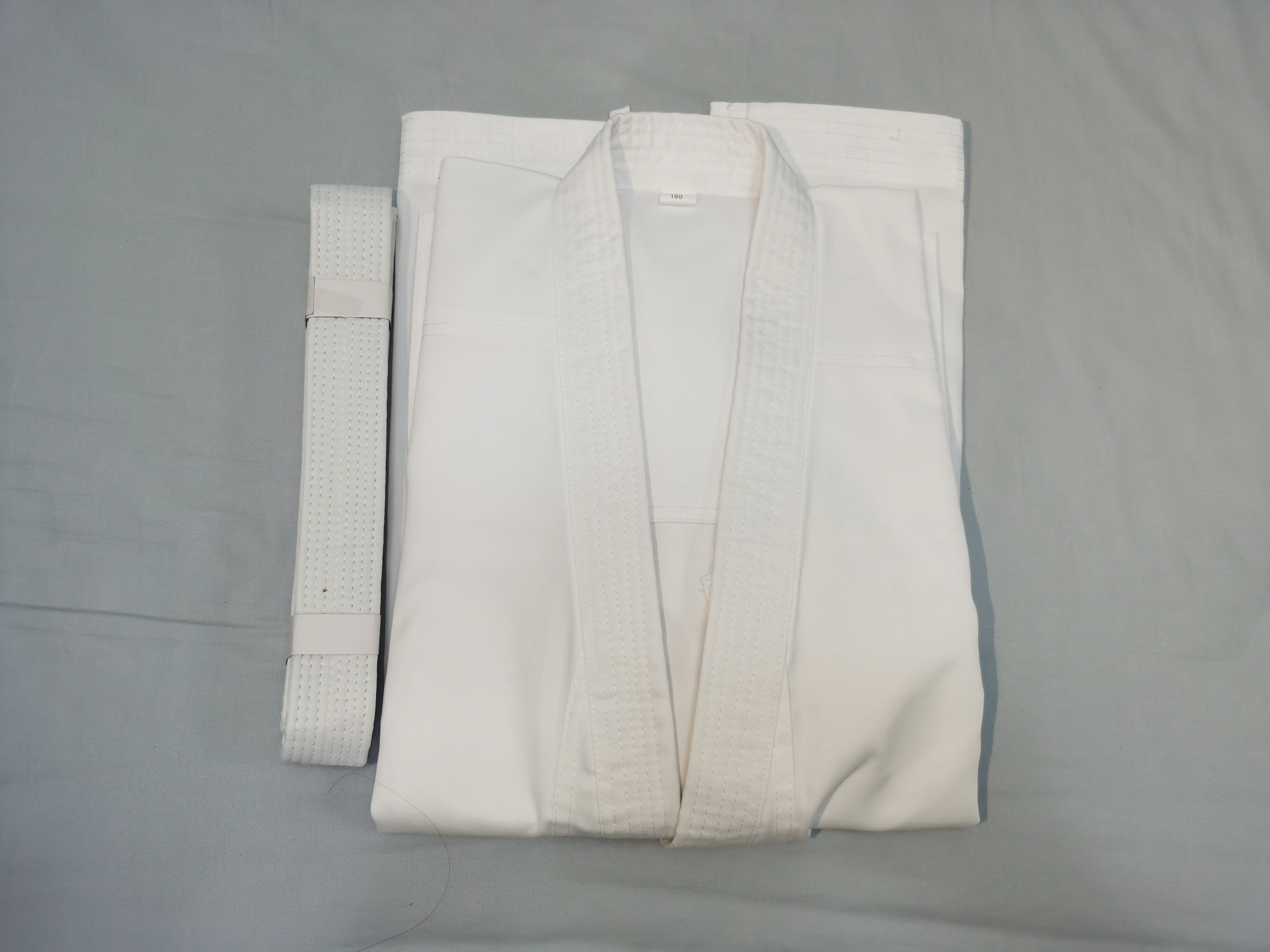 松涛会竞技空手道服训练道服空白无LOGO可定制糸东有系带比赛可用