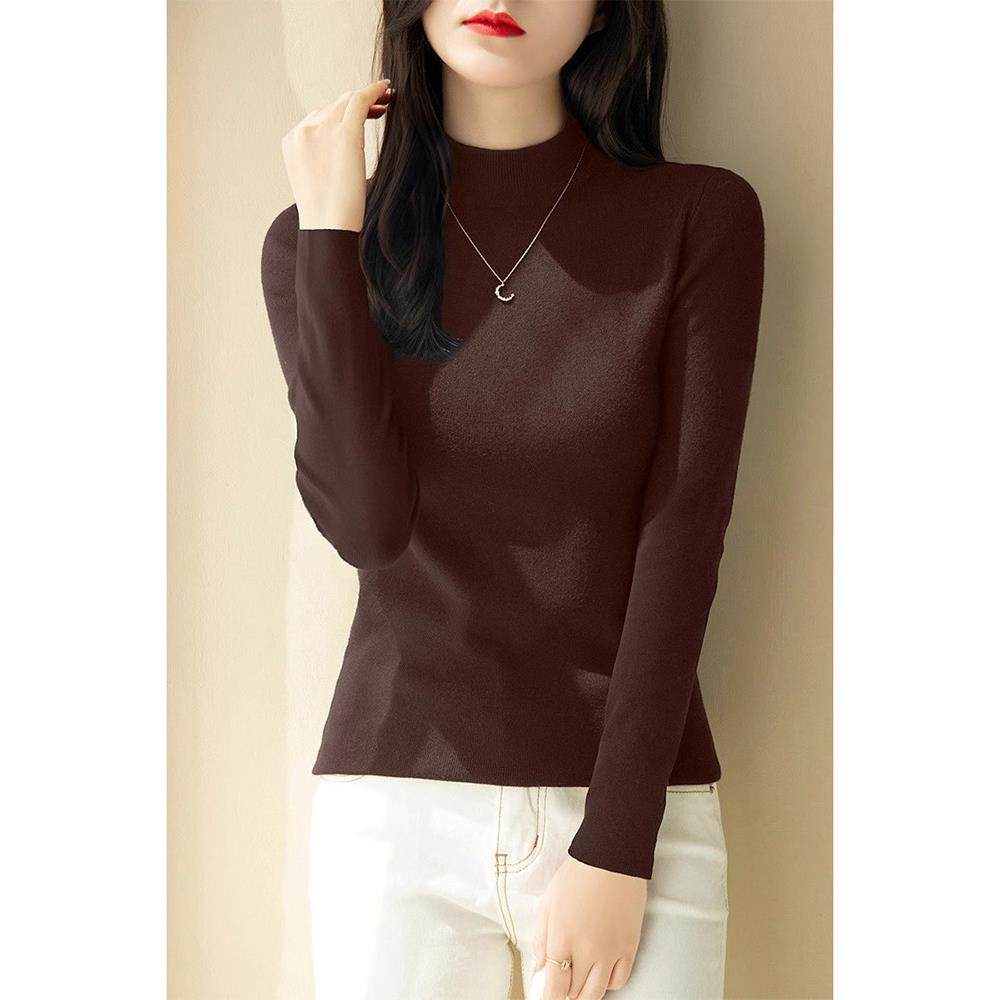 半高领打底衫女秋冬修身软糯不起球毛衣洋气内搭针织衫美拉德上衣,运动/瑜伽/健身/球迷用品,瑜伽t恤,淘宝优惠券,粉丝福利购,淘宝优惠卷