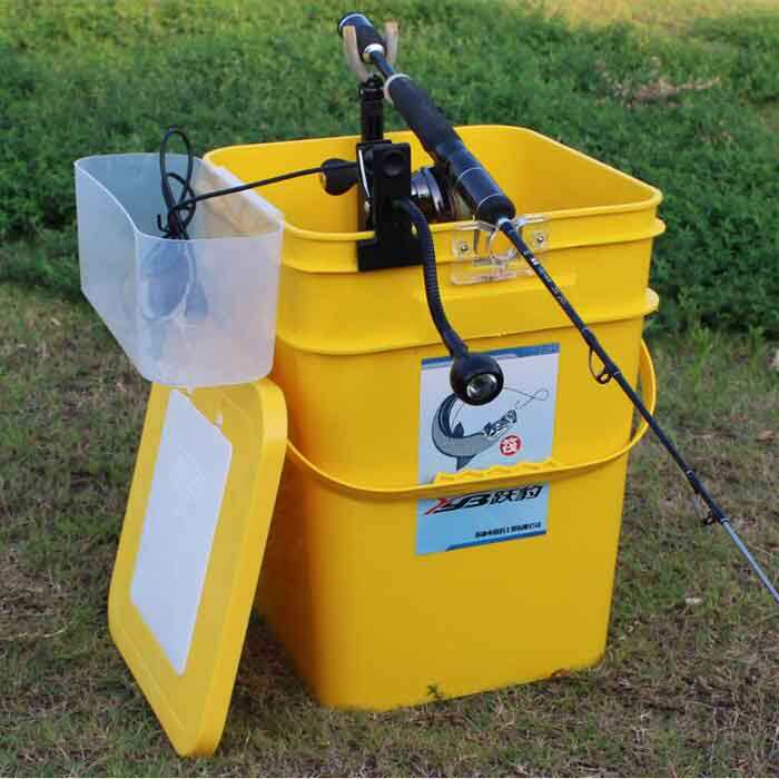 加厚筏钓桶多功能钓鱼桶配件筏钓支架装鱼桶带灯便携杂物桶