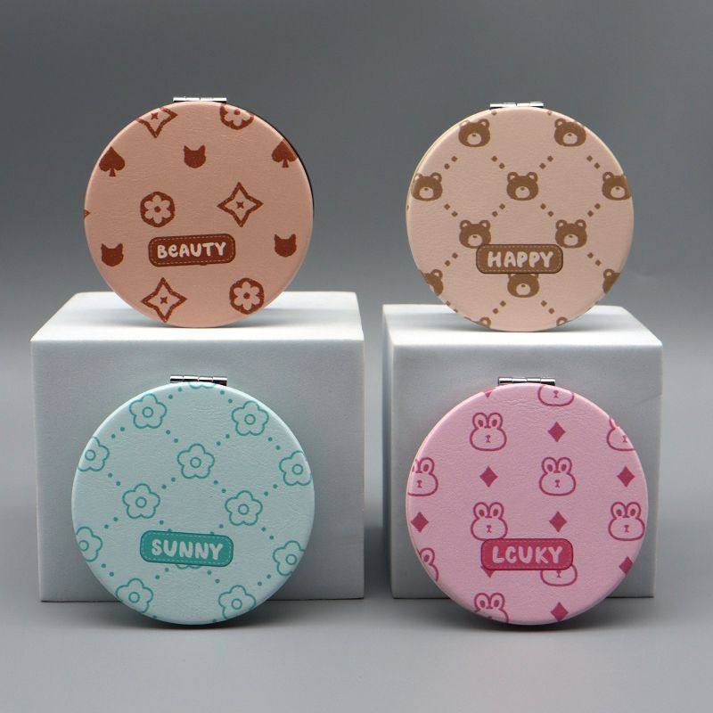 新款ins化妆镜简约轻奢折叠随身镜子手持翻盖可放大小镜子女学生