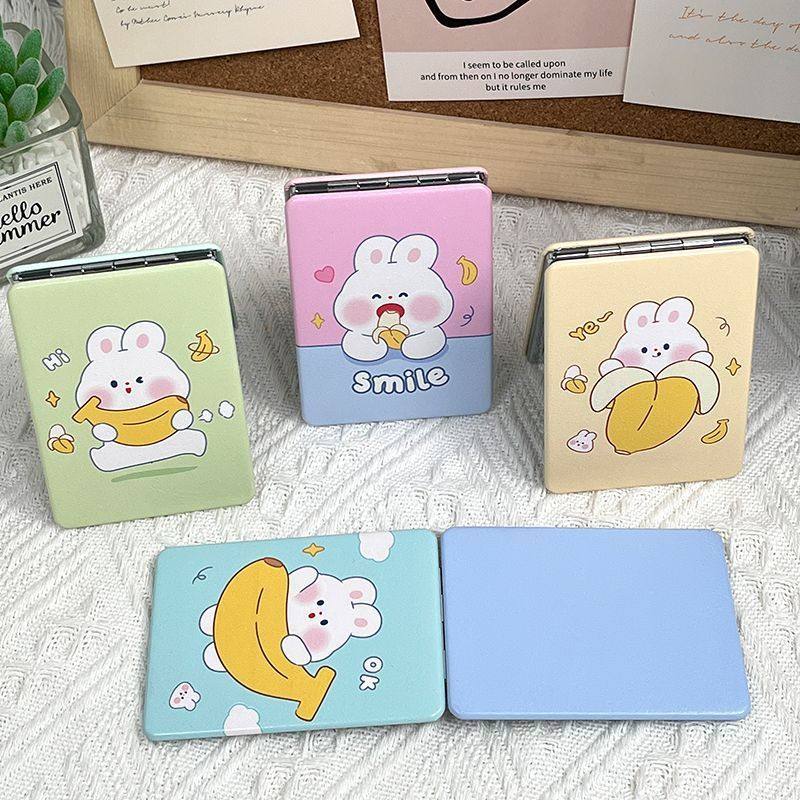 ins日系折叠小镜子随身便携 学生手持高颜值双面化妆镜高清梳妆镜