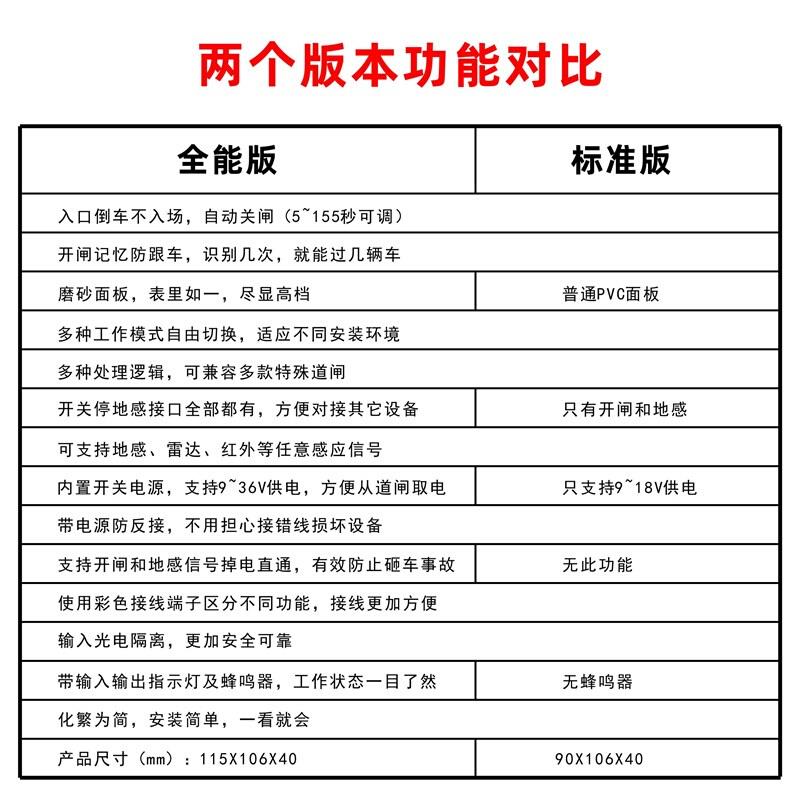 入口倒车自动落杆地感延时关闸开闸记忆道闸防跟车计数控制器