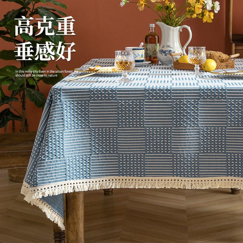 桌布北欧风加厚2024新款棉麻布艺餐桌布茶几台布长方形餐桌垫盖布