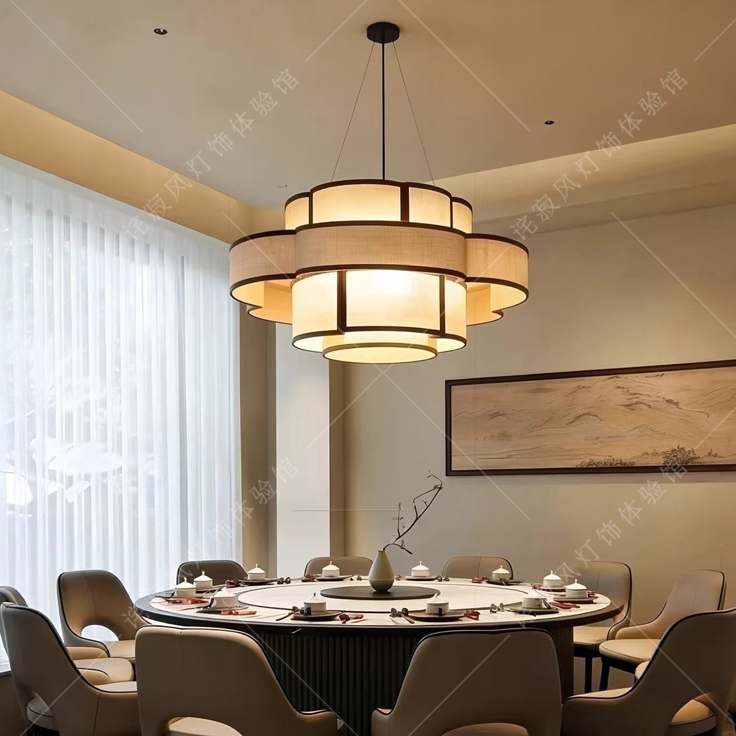 宋式美学吊灯客厅主灯中式复古轻奢酒店餐厅包厢餐饮吧台圆桌灯