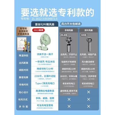 日本进口MUJIE手持小风扇usb折叠迷你充电款静音桌面学生宿舍办公