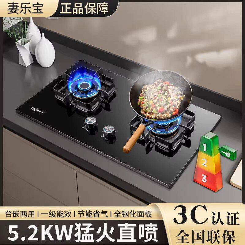 妻乐宝台嵌两用瓦斯炉双
