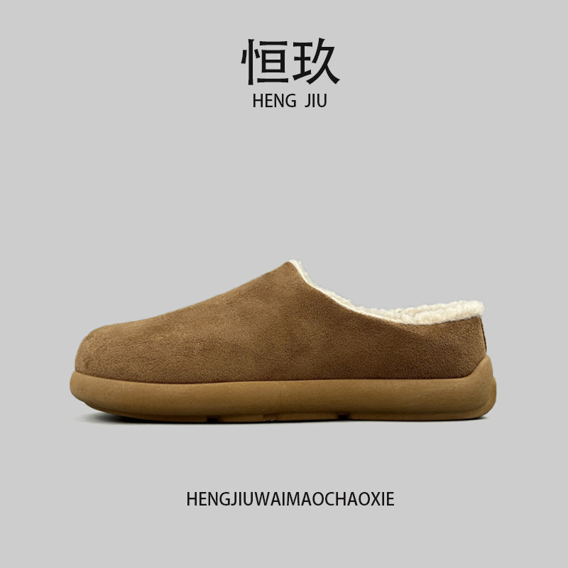 外贸时尚冬季加绒保暖居家外穿勃肯鞋男士时尚耐磨舒适包头棉拖鞋,流行男鞋,软木鞋/勃肯鞋,淘宝优惠券,粉丝福利购,淘宝优惠卷