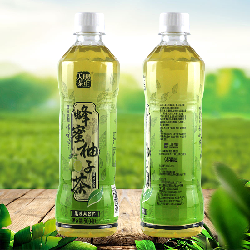 天喔茶庄蜂蜜柚子茶原柚经典果味茶饮料500ml*15瓶整箱果味茶饮料