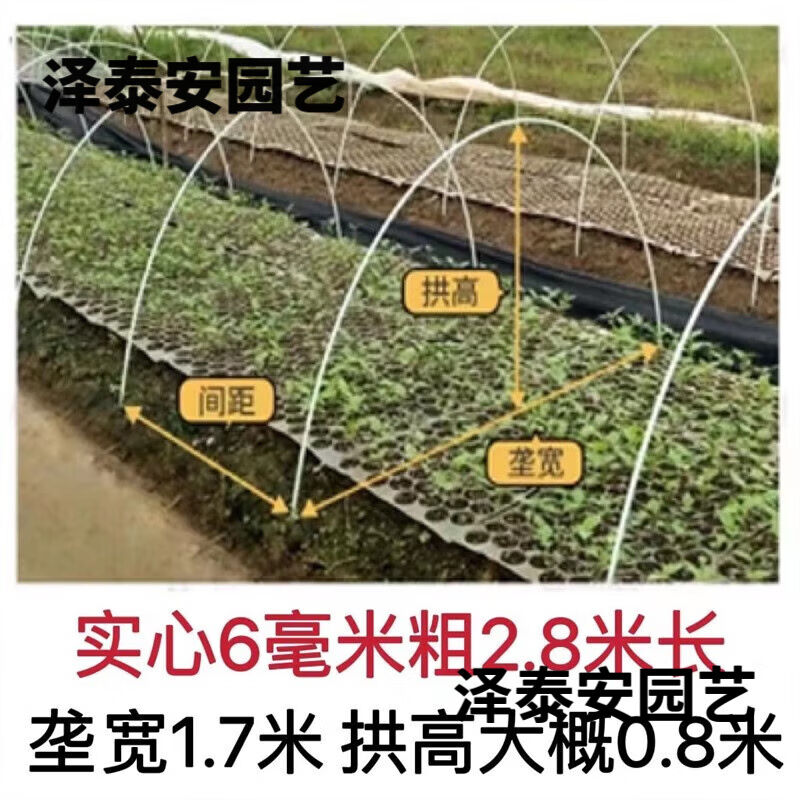 米詅小拱棚支架玻璃纤维弹力杆实心拱形蔬菜棚保温棚花棚大棚骨架