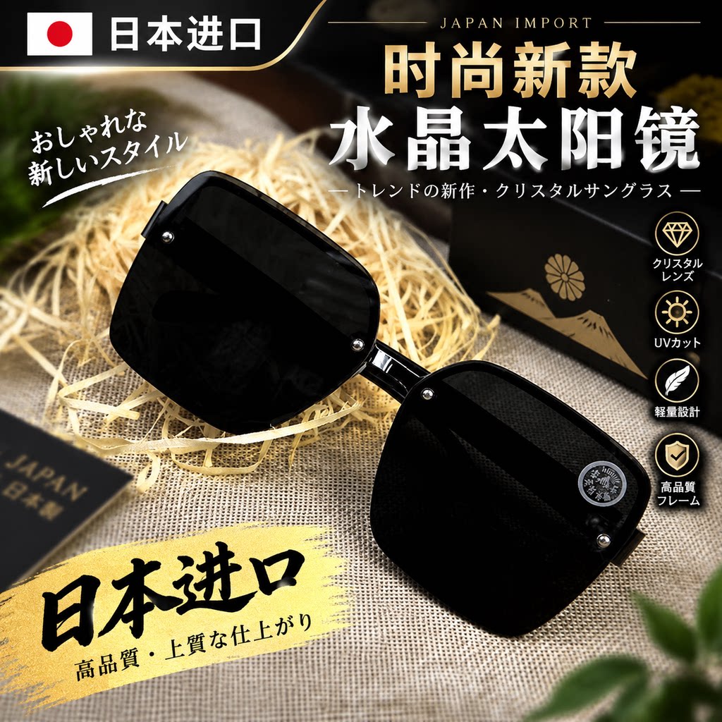 水晶男士高端太阳眼镜