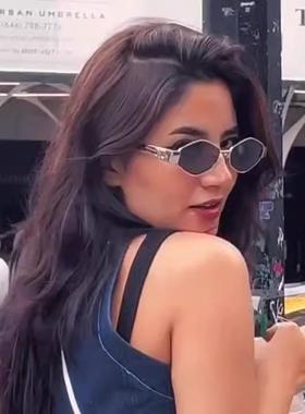 2025新款太眼镜金阳框多边形墨镜女高级感显脸小个性街拍防紫外线